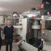 William Bertram and Stuart Huxley in the Huxley Bertram Workshop and the 3 Axis Haas CNC Machine