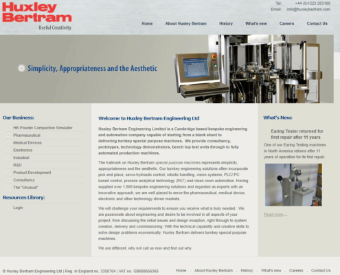 Welcome to Huxley Bertram Engineering Ltd Webpage