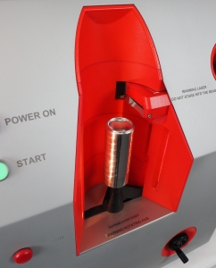 Earing Measurement Unit with a drawn aluminium can, developed by Huxley Bertram, using laser technology