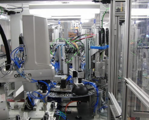 Robotic Automation in Manufacturing Omron Scara Robot integrated into a special purpose machine